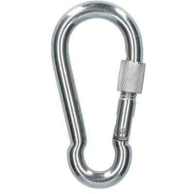AB Tools Carabiner Carbine Hook With Screw Gate 10mm Marine Grade Stainless Steel from B&Q