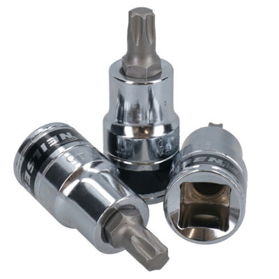 AB Tools T45 Torx / Star Male Bit Sockets 1/2" Drive 3Pc 55mm Chrome Vanadium Crv from B&Q