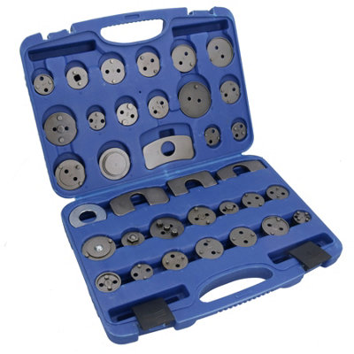 AB Tools 35Pc Universal Brake Calliper Pad Piston Wind Back Adaptor Adapter Set from B&Q