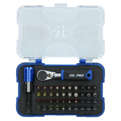 AB Tools Hex Ratchet Screwdriver Bit Set Hex Torx Phillips Flat Pozi Tamper Bits 43Pc from B&Q