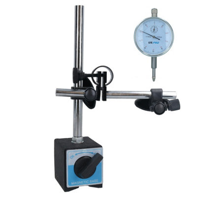 B&Q -  Dial Test Indicator Dti Gauge & Magnetic Base Stand Clock Gauge Tdc