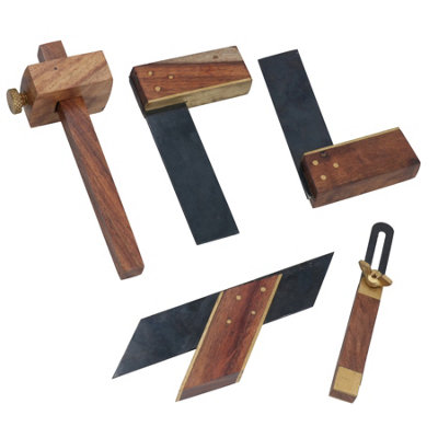 AB Tools 5Pc Mini Craft Woodworking Model Tools Carpenter Brass Hardwood Wood from B&Q