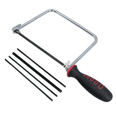 AB Tools 6" Coping Fret Saw Soft Grip Handle Steel Metal Frame With 5 Blades from B&Q