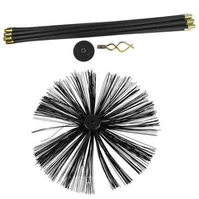AB Tools 400mm Chimney Sweeping Brush & 9M Drain Rod Plunger Worm Screw from B&Q