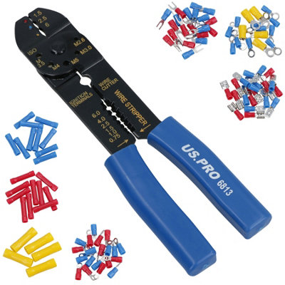 AB Tools Crimper Plier Wire Cutter Stripper And Electrical Terminal Connector 101Pc from B&Q