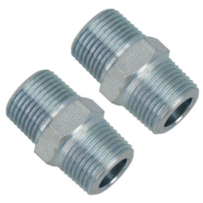 B&Q -  3/8" Bsp Male To Male Air Line Hose Compressor Fitting Union 2 Pack Ft048