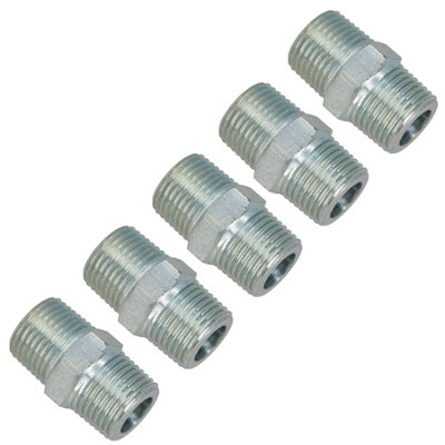 B&Q -  1/2" Bsp Male To Male Air Line Hose Compressor Fitting / Union 5 Pack Ft052