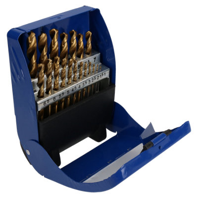 AB Tools Metric mm Sizes Hss And Titanium Coated Drill Drilling Bit Set 1mm To 10mm 19Pc from B&Q