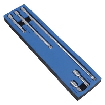 AB Tools 1/2" Drive Wobble Socket Ratchet Extension Bar Set 50mm450mm 5Pc Set from B&Q