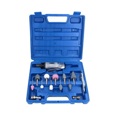 AB Tools Air Die Grinder Grinding And Accessory Kit With 1/4" And 1/8" Collet 15Pc Set from B&Q