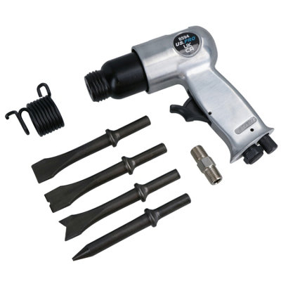 AB Tools 150mm Pneumatic Air Hammer Chisel Breaker Plus Chisels For Body Panel Work from B&Q