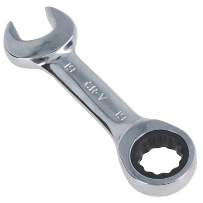 Ab Tools 19Mm Stubby Ratchet Combination Spanner Metric Wrench 72 Teeth Spn12
