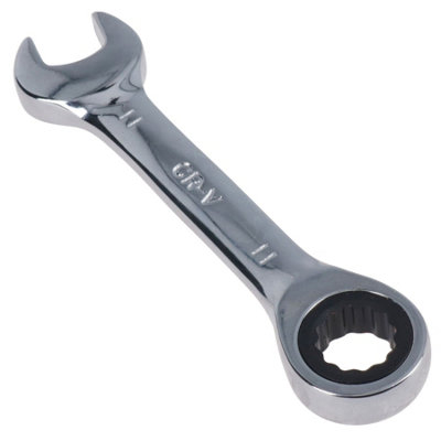 AB Tools 11mm Stubby Ratchet Combination Spanner Metric Wrench 72 Teeth Spn04 from B&Q