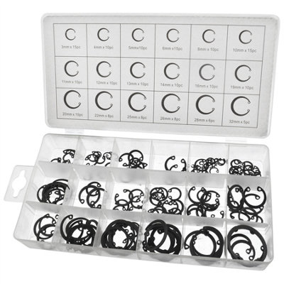 AB Tools Internal Circlip Set Retaining Clips Snap Ring Fastener Fasteners 180Pc Ast3 from B&Q