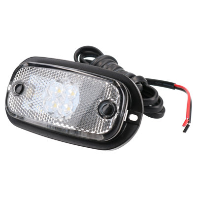 AB Tools White / Clear Led Front Marker Light / Lamp Trailer Caravan 12V 24V Tr122 from B&Q