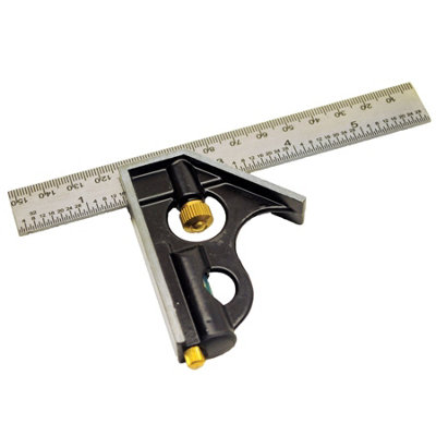 AB Tools Engineers Square 6" 150mm Adjustable Combination Set Square + Level from B&Q