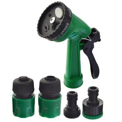 AB Tools Garden Hose Connector Set Spray Gun Water Sprayer And Hose Pipe Fittings 5Pc from B&Q