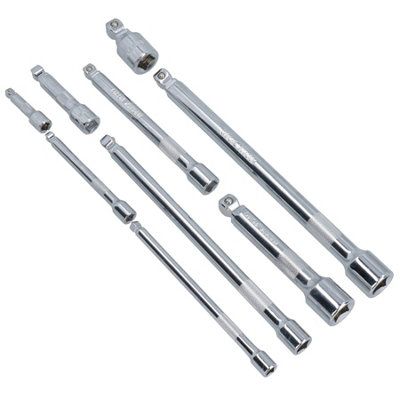 B&Q -  1/2" 3/8" 1/4" Drive 9Pc Extension Straight Wobble Bar Socket Set