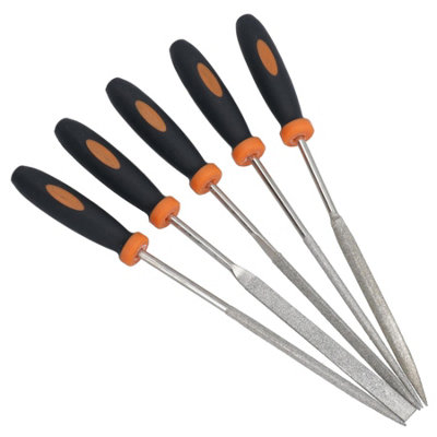AB Tools 5Pc Diamond Needle File Set Diamond Files For Model Engineering from B&Q