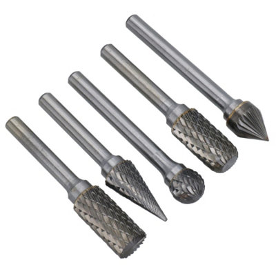 AB Tools 5Pc Tungsten Carbide Rotary Burr Set from B&Q