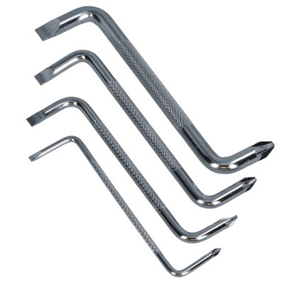 AB Tools 4Pc Offset Angle Screwdriver Set Cranked Bent Handle from B&Q