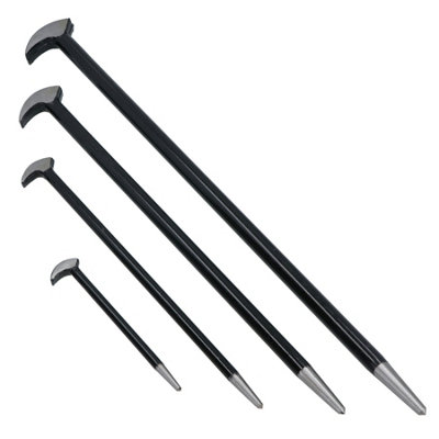 B&Q -  4Pc Solid Steel Heel / Pry Bar / Crow Bar Wrecking Knuckle Set