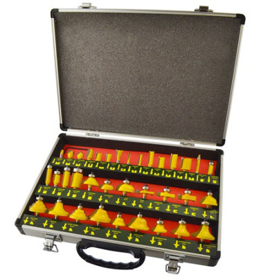 AB Tools 35Pc Tungsten Carbide Tip Tct Router Bit Set 1/4" Shank Cutter Laminate from B&Q