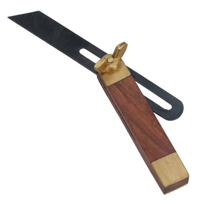 AB Tools Mini Hardwood Sliding Bevel With Brass Inlay Carpentry Model Making Wood from B&Q