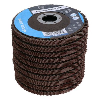 B&Q -  10 X Flap Discs 40 Grit Angle Grinder 4.5" (115mm) Flat Sanding Grinding