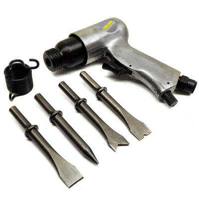 AB Tools 150mm Air Hammer Chisel Plus Chisels Body Panel Work Pneumatic Compressor from B&Q
