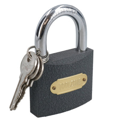 AB Tools 63mm Iron Padlock With Hardened Shackle Padlocks Shed Gate Lock from B&Q