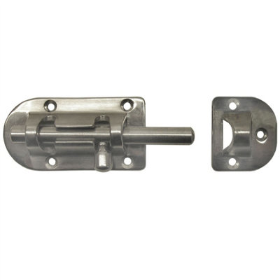 AB Tools Door Bolt Cabin Security Lock Polished Stainless Steel Marine Grade Toilet Dk21 from B&Q