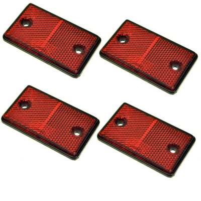 B&Q -  Red Rectangular Rear Reflector Pack Of 4 Trailer Fence Gate Post Tr074