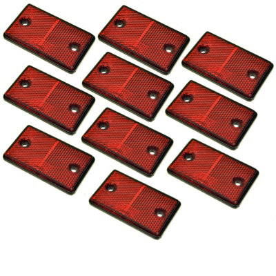 Ab Tools Rectangular Rear Reflector Pack Of 10 Trailer Fence Gate Post Tr074 Red