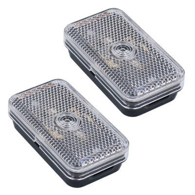 B&Q -  Mini Front Marker Light For TrailerCaravan White Clear Lamp Pair Tr146