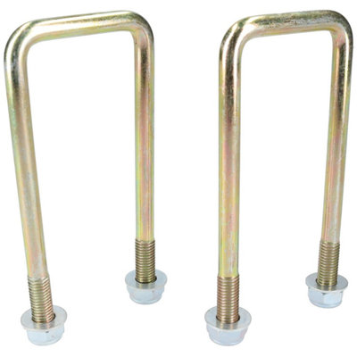 B&Q -  2 Pack M10 50mm X 130mm U-Bolt N-Bolt For Trailers With Nuts High Tensile
