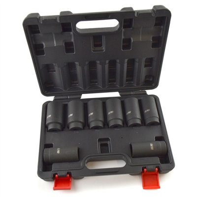 AB Tools 1/2In Drive Lug Wheel Nuts Nut Impact Sockets Metric Sizes 29mm To 39mm 8Pc Set from B&Q