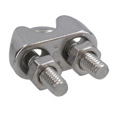 AB Tools 4mm Wire Rope / Cable Grip / Clamp Stainless Steel 316 Marine Grade Dk45 from B&Q