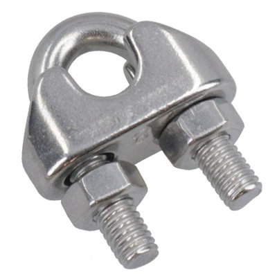 B&Q -  8mm Wire Rope / Cable Grip / Clamp Stainless Steel 316 Marine Grade Dk47
