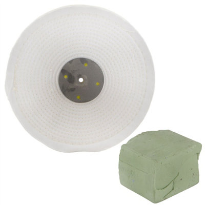 AB Tools White Close Stitched Polishing Buffing Mop 10" X 0.5" 1 Row With Compound 250G from B&Q
