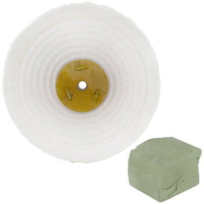 AB Tools White Close Stitched Polishing Buffing Mop 6" X 0.5" 1 Row With Compound 250G from B&Q