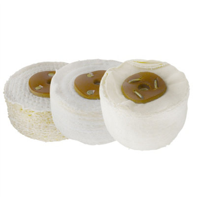 AB Tools Coarse Medium Final G Polishing Buffing Mops Sisal Floppy 4" X 1.5" 3 Section from B&Q