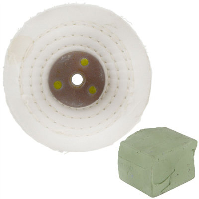 AB Tools White Close Stitched Polishing Buffing Mop 4" X 0.5" 1 Row With Compound 250G from B&Q