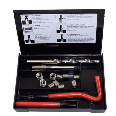 B&Q -  3/8" X 26 Bsc Thread Tap Repair Cutter Kit Helicoil Damaged Threads 14Pc Kit