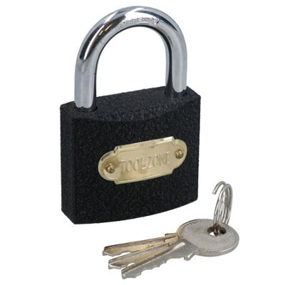 AB Tools 50mm Cast Iron Padlock With Hardened Shackle Padlocks Shed Gate Lock