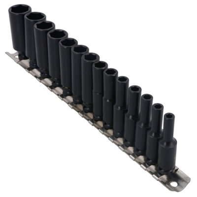 Ab Tools 1/4" Drive Deep Metric Impact Sockets 6 Sided 14Pc 4Mm - 15Mm U S Pro Tools