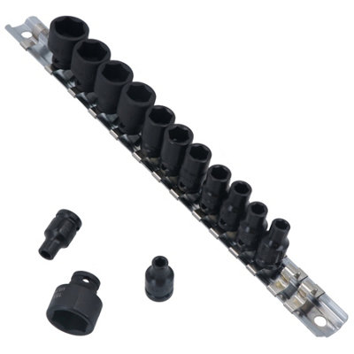 Ab Tools 1/4" Drive Metric Shallow Impact Sockets 6 Sided 14Pc 4Mm - 15Mm U S Pro