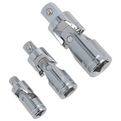B&Q -  1/4" 3/8" And 1/2" Drive Universal Joint Uj Wobble Angle Extension Bergen
