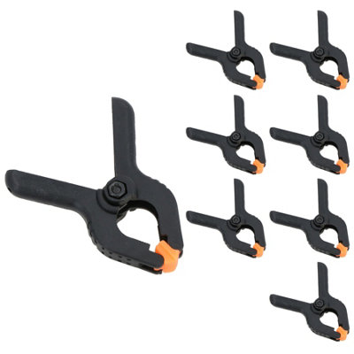 AB Tools 8Pc 2-1/2In Micro Plastic Clamp Nylon Spring Clamps Grips Clips Market Stall from B&Q