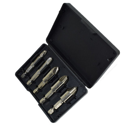 AB Tools 5Pc Damaged Screw Stud Drill Bolt Remover Easy Out Extractor Thread 04 from B&Q